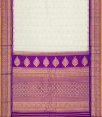 White Handloom Gadwal SICO Saree With Cotton Body & Silk Border-GA0410