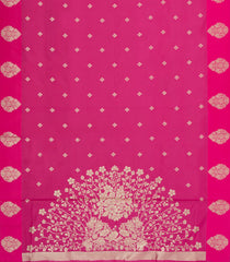 Pink Woven Blended Aura Saree With Zari Buttas & Zari Border-BL5807