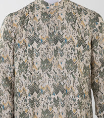 Natural Mid Length Kurta with zig zag print -EW1103