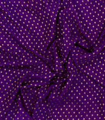 Purple Handloom Banarasi Khaddi Georgette Silk Saree With Contrast Border-BE1807