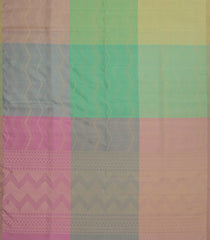 Aquamarine & Grey Handloom Soft Silk Saree With Chevron Motifs-SO4531
