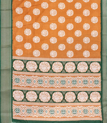 Orange Printed Synthetic Dola Silk Saree With Zari Border -BL5082