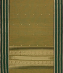 Olive Green Handloom Silk Cotton Saree With Buttas-SC4314