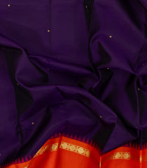 Purple Handloom Korvai Kanchipuram Silk Saree With Buttas-KA15169