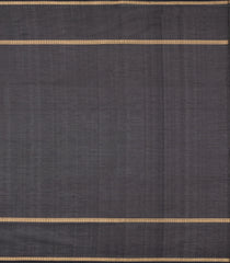 Black Handloom Silk Cotton Saree With Veldhari Stripes-SC4542