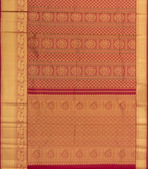 Crimson Handloom Kanchipuram Silk Saree With Meena Annam Motifs-KA14786