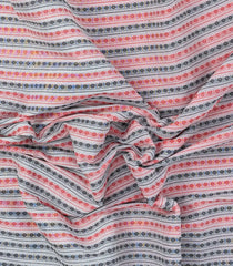 Off White Woven Bengal Cotton Saree With Diamond Strpies-BG1714