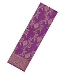 Purple Woven Tussar Silk Saree With Floral Motifs-TU3419