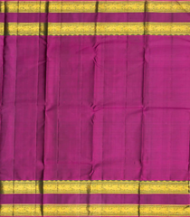 Off White Handloom Kanchipuram Korvai Silk Saree With Stripes & Buttas