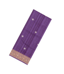 Lilac Printed Synthetics Dola Zari Lining With Jacquard Zari Border-BL5166