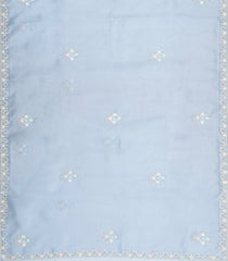 Light Blue Woven Pure Organza Silk Saree With Meena Floral Embroidery -EN2108
