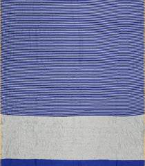 Blue Woven Banarasi Khaddi Georgette Silk Saree With Stripes-BE1951