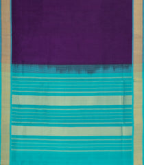 Purple Handloom Silk Cotton Saree With Contrast Border-SC4487