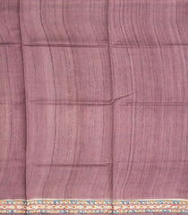 Lilac Woven Tussar Silk Saree With Printed Coin Motifs & Madhubani Pallu-TU3029