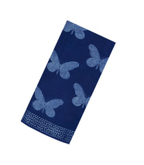 Indigo Printed Jaipur Cotton Saree With Floral Motifs-JC1684