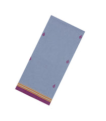 Grey Handloom Bengal Cotton Saree With Floral Buttas-BG1595
