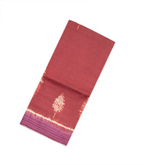 Chestnut Pink Handloom Tussar Silk Saree With Printed Floral Motifs-TU2836