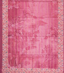 Dusty Pink Printed Synthetic Dola Silk Saree With Zari Stripes & Border -SY0361