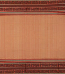 Orange Handloom Silk Cotton Saree With Annam Buttas-SC4398