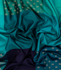 Turquoise Handloom Soft Silk Saree With Floral Jaal Motifs-SO4541