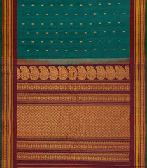 Sea Green Handloom Gadwal Silk Cotton Saree With Buttas -GA0282