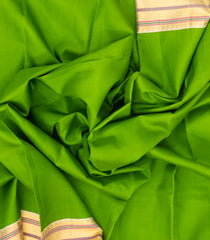Light Green Handloom Korvai Kanchipuram Silk Saree With Cream Border-KA13304