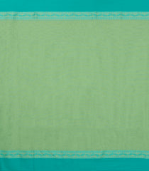 Aquamarine Woven Bengal Cotton Saree With Contrast Border-BG1729