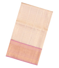 Dusty Pink Handloom Kanchipuram Tissue Silk Saree With Diagonal Stripes-KA16285