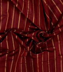 Maroon Handloom Kanchi Cotton Saree With Zari Stripes-KC1815