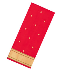 Red Handloom Paithani Silk Saree With Meena Buttas-PA1116