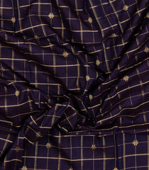 Burgundy Handloom Soft Silk Cotton Saree With Zari Checks-SC4378