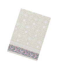 Off White Woven Synthetic Blended Saree With Embroidered Motifs-EN2012
