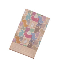 Beige Handloom Banarasi Rangkat Silk Saree With Meena Floral Motifs-BE1922