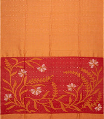 Orange Woven Tussar Silk Saree With Buttas & Contrast Pallu-TU3168