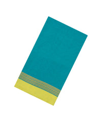 Cyan Woven Bengal Cotton Saree With Contrast Border-BG1730