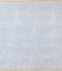 Lavender Printed Supernet Saree With Geometric Motifs & Zari Border-BL6211