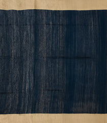 Black Handloom Tussar Saree With Printed Diamond Motifs-TU3036