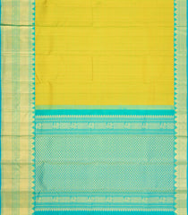 Neon Green Handloom Kanchipuram Silk Saree With Zari Checks & Buttas-KA16305