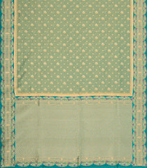 Aquamarine Woven Dupion Silk Saree With Buttas & Meena Borders-DS0592