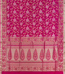 Pink Handloom Soft Silk Saree With Floral Vine Motifs -Pink