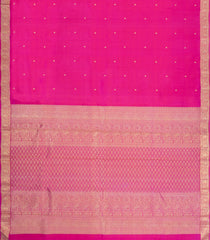 Hot Pink Handloom Kanchipuram Silk Saree With Buttas & Zari Border-KA16198