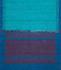 Sky Blue Handloom Rasipuram Cotton Saree With Floral Buttas-RA2516