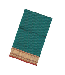 Sea Green Handloom Silk Cotton Saree With Checks-SC4295