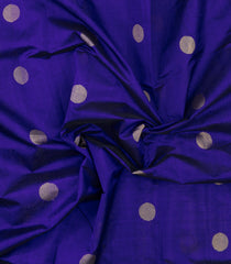 Purple Handloom Silk Cotton Saree With Buttas & Contrast Zari Border-SC4651