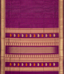 Magenta Handloom Silk Cotton Saree With Zari Border-SC4827