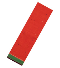 Red Handloom Kanchi Cotton Saree With Kamalam Buttas-KC1715