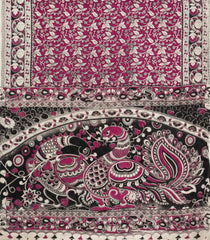 Magenta Printed Kalamkari Cotton Saree-KAL1260