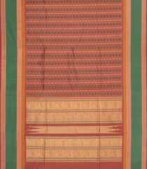 Dusty Peach Handloom Silk Cotton Saree With Checks-SC4228