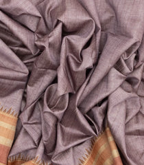 Dusty Pink Woven Synthetic Dupion Saree With Contrast Border-BL4338