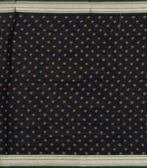 Black Printed Synthetic Dola Silk Saree With Viscose Border-SY0007